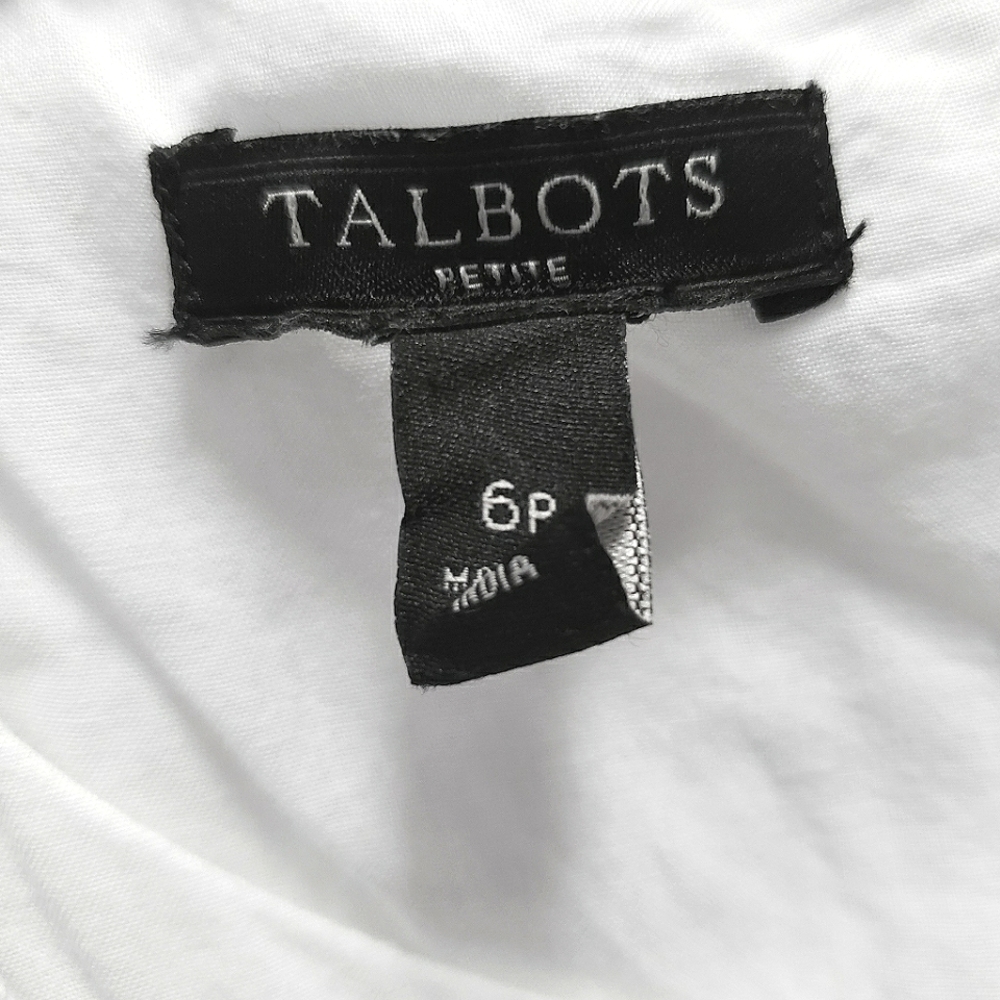 NEW Talbots Embroidered Eyelet Sheath Sleeveless White Dress sz 6P - Picture 14 of 16
